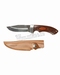 Hunting Knife met lederen schede en houten grip