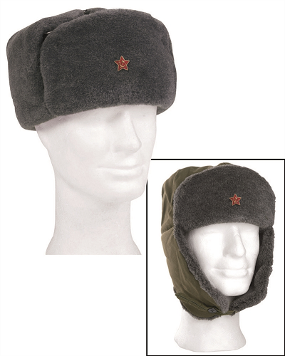 Bontmuts Russisch  soldaten wintermuts incl embleem !