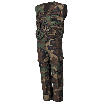 BDU set kids Woodland afritsbroek en survivalvest