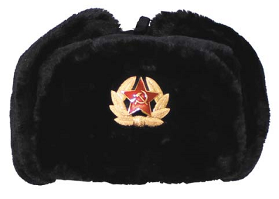 Russische bontmuts zwart incl. Embleem !