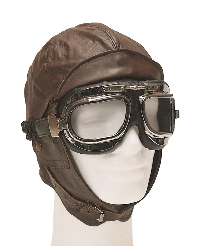 Vliegeniers Piloten Cabrio cap "Brown Vintage Aviation"