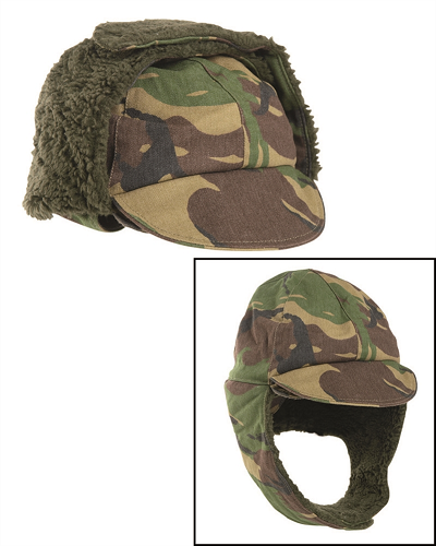 Bontmuts Winter pet met oorwarmers NL camouflage