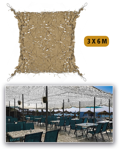 Zonnenet schaduwnet camouflagenet desert 3x6