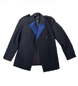 DT jasje zwart met blauwe revers