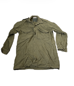British Army Mens Wool Flannel Combat Shirt Green Ladybird Belfast 1960s