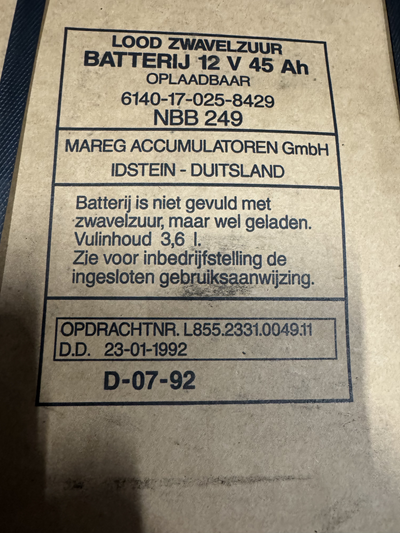 Accu 12 v Defensie Nekaf etc