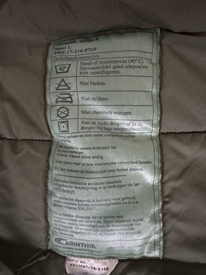 Arctische leger slaapzak Defensie Carinthia