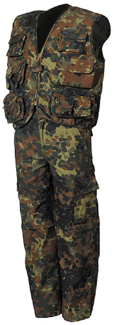 BDU set kids Flecktarn afritsbroek en survivalvest