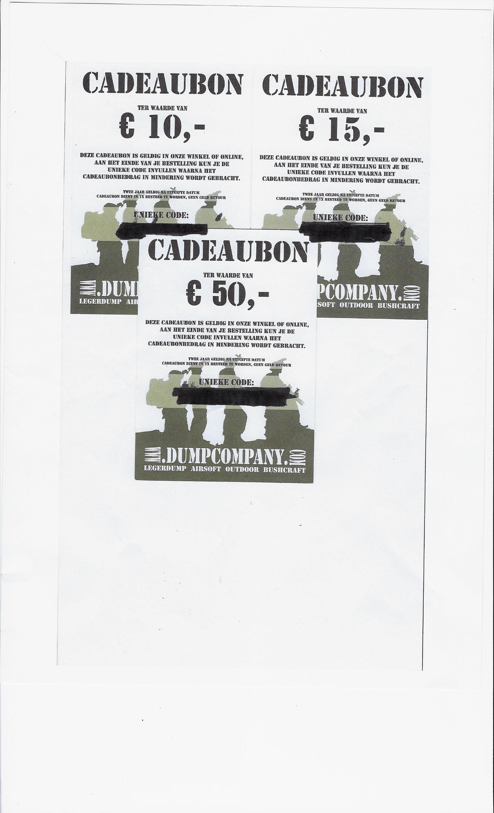 Cadeaubon Waarde 10 Euro