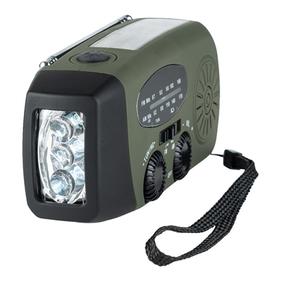 Emergency Crank Radio Rood, Groen of Zwart !