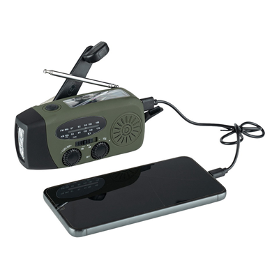 Emergency Crank Radio Rood, Groen of Zwart !