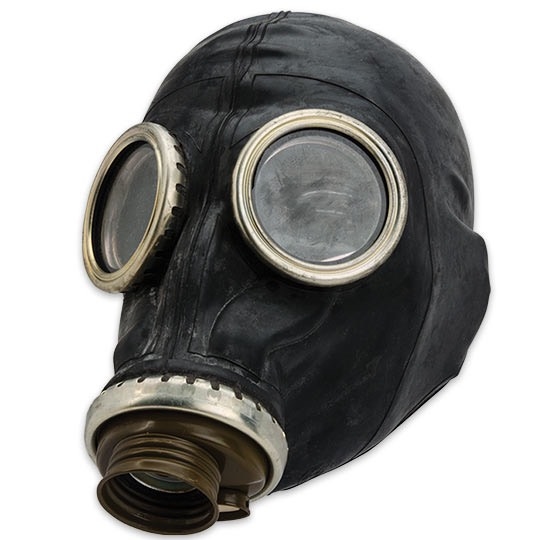 Gasmasker zwart zonder filter