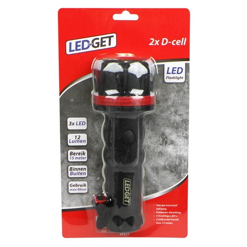 LEDGET Zaklamp LED Medium 2x D