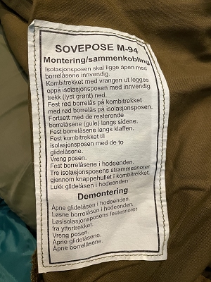 M94 Noorse Leger slaapzak inclusief buitenhoes !