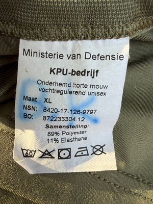 Onderhemd Korte mouw KPU defensie, gebruikt