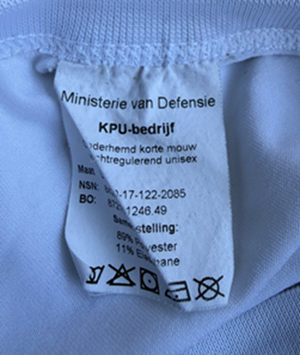 Onderhemd Wit Korte mouw KPU defensie