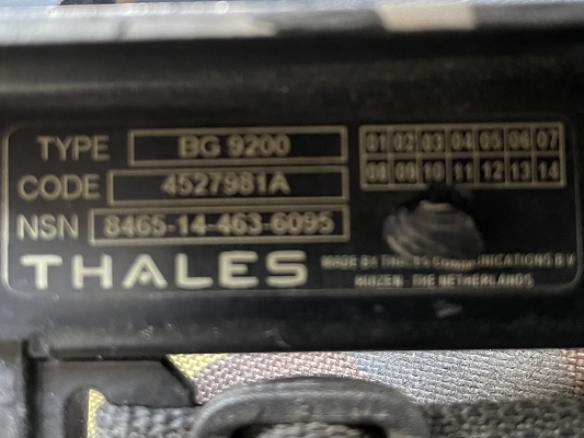 Radio draagsysteem Thales BG 9200 camouflage