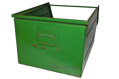 Vintage Industrïele stalen magazijnbak "Hard Green"