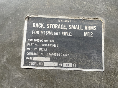 Wapenrek Rack Storage M16 M16A1 Rifle M12