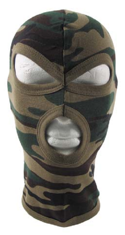 Balaclava, woodland 3-gaats dun katoen